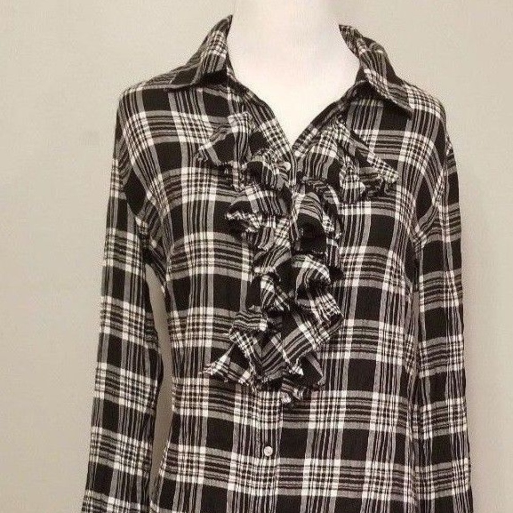 Converse One Star Paid Ruffled Shirt Dress Size S